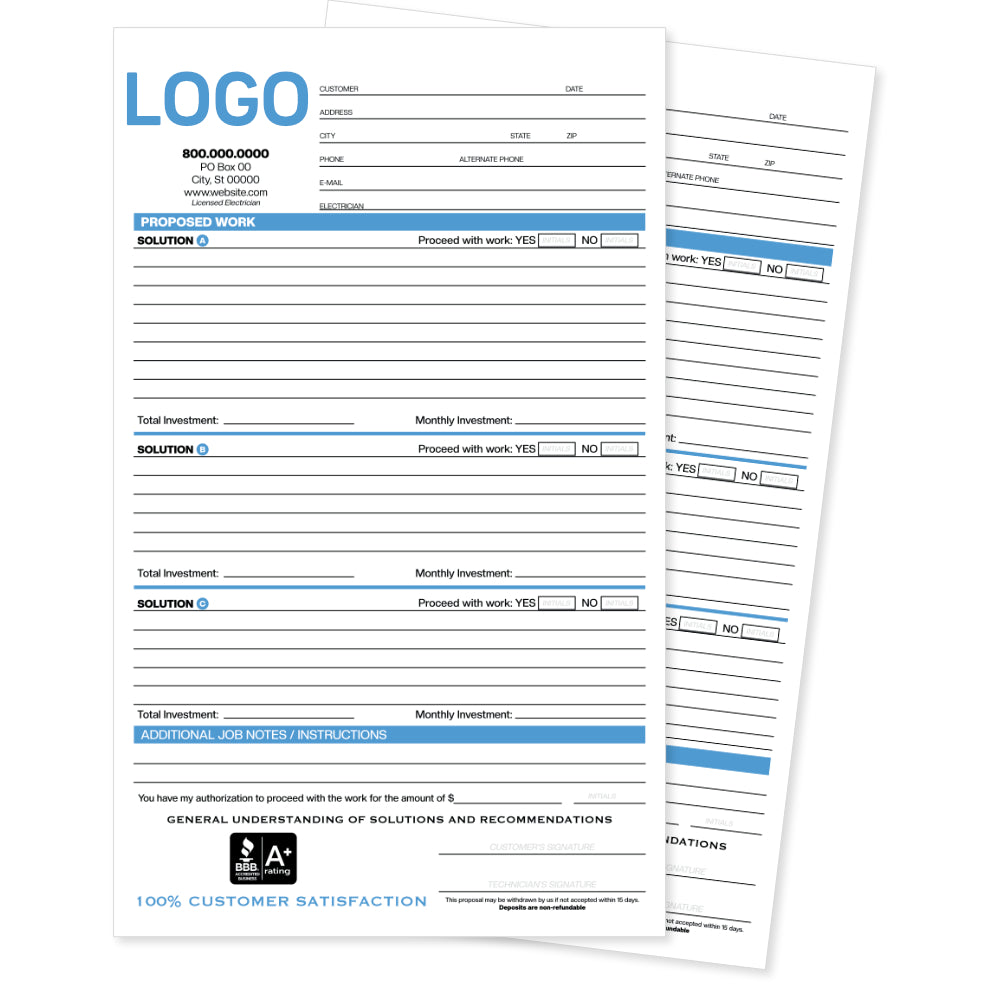 electrician estimate form