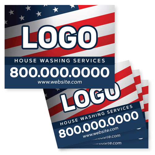 House washing flag yard signs