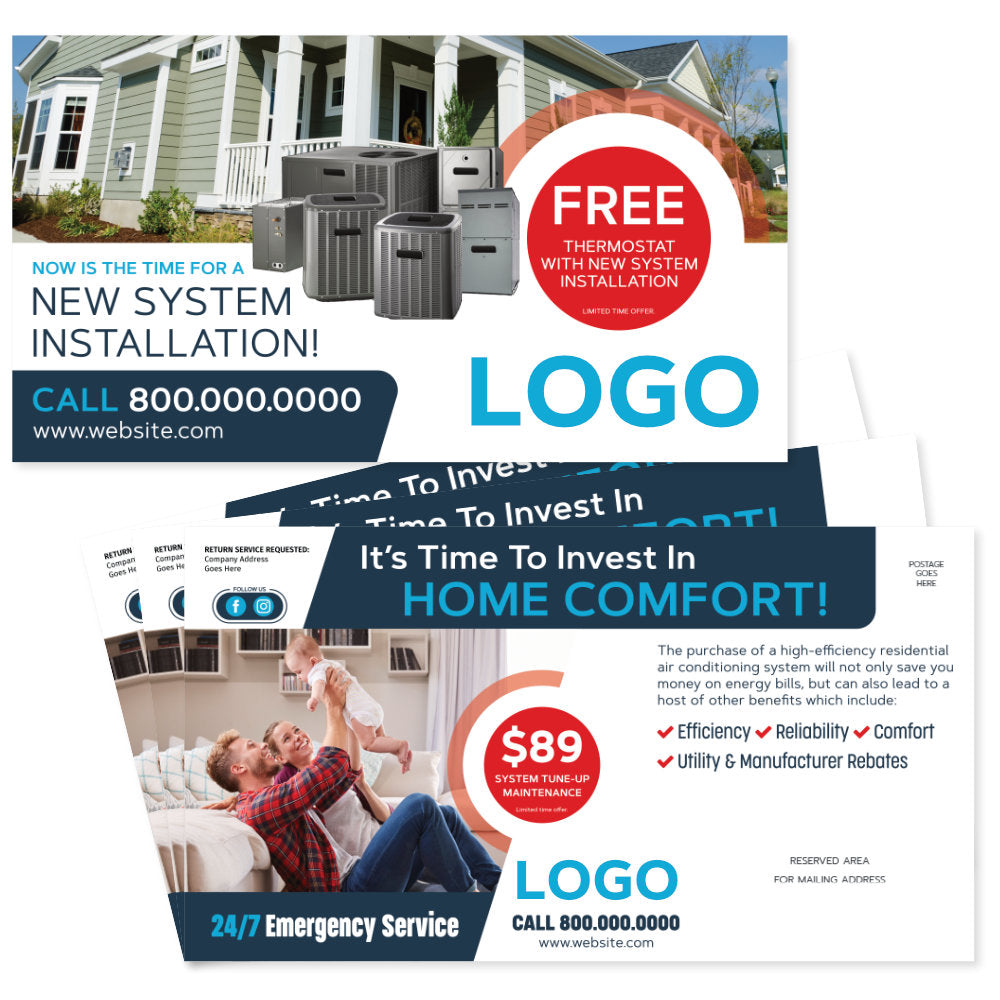 HVAC System Install Postcard for Contractors - HVAC Print Services ...