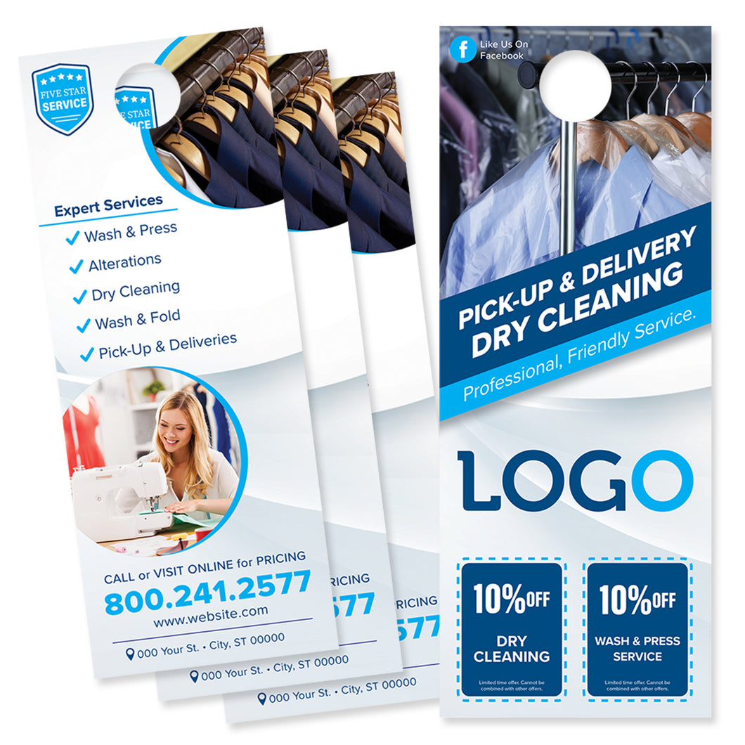 dry cleaning door hanger print design